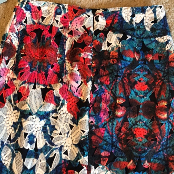 Antonio Melani Devony floral Pencil Skirt blue navy size 0 - Picture 6 of 8